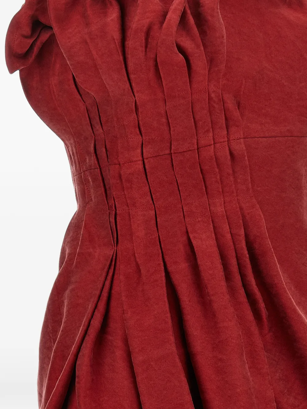 Magda Butrym Geplooide asymmetrische mini-jurk Rood