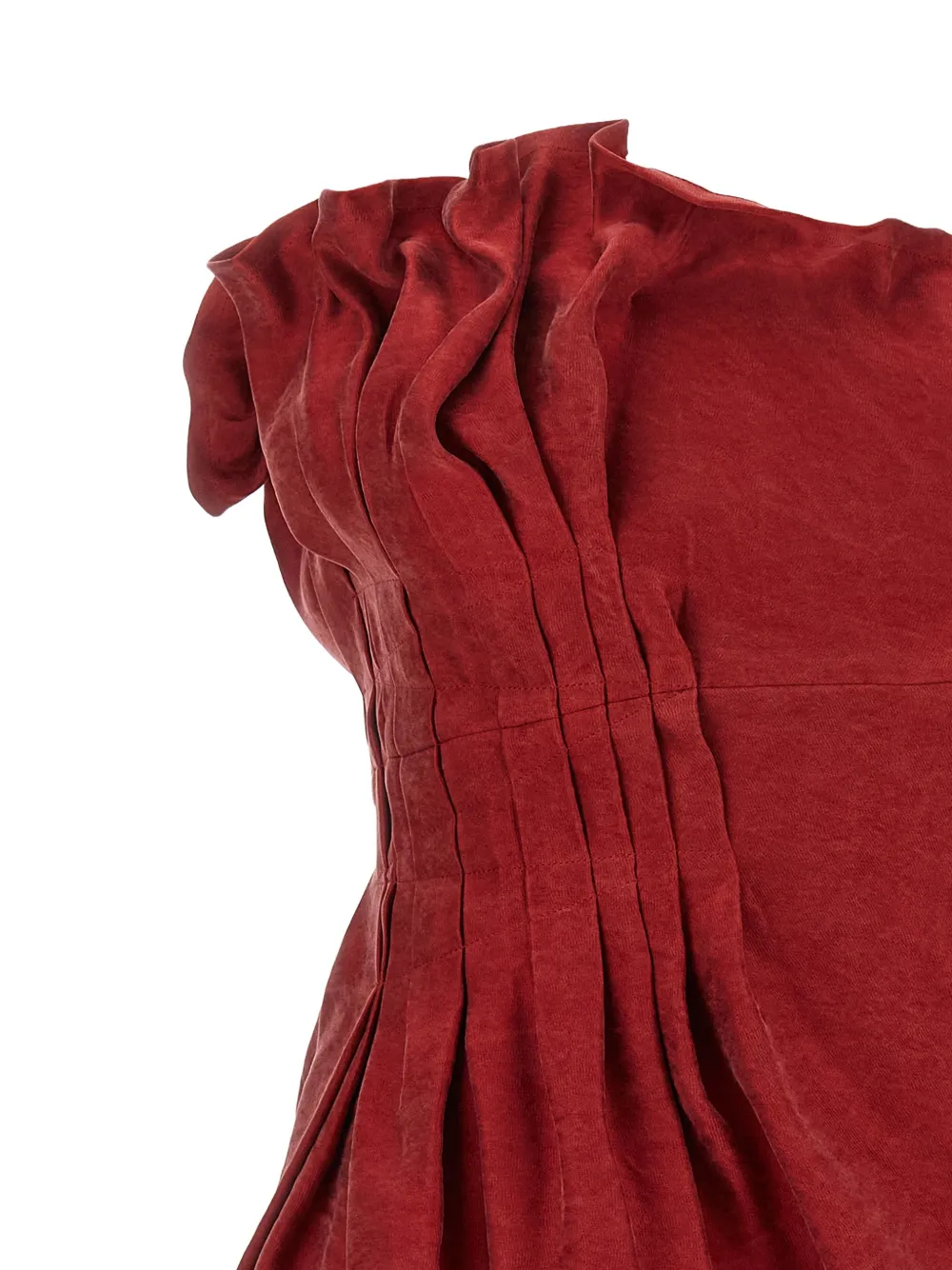 Magda Butrym Geplooide asymmetrische mini-jurk Rood