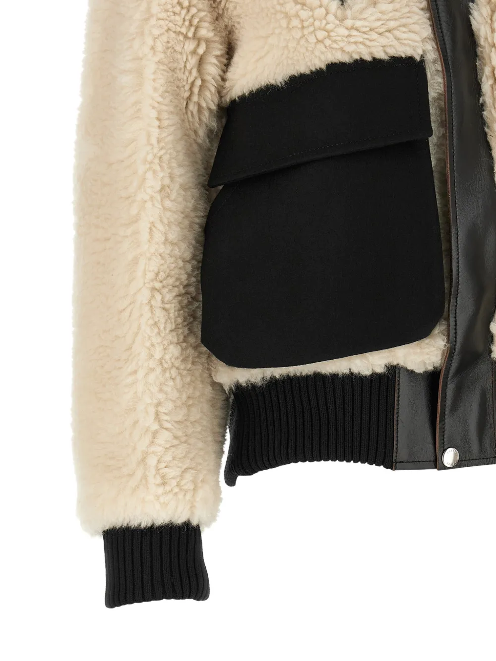 sacai Ribgebreid jack met lammy-effect Beige