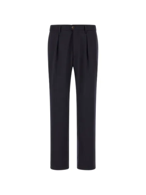 Incotex pleated logo-detail trousers