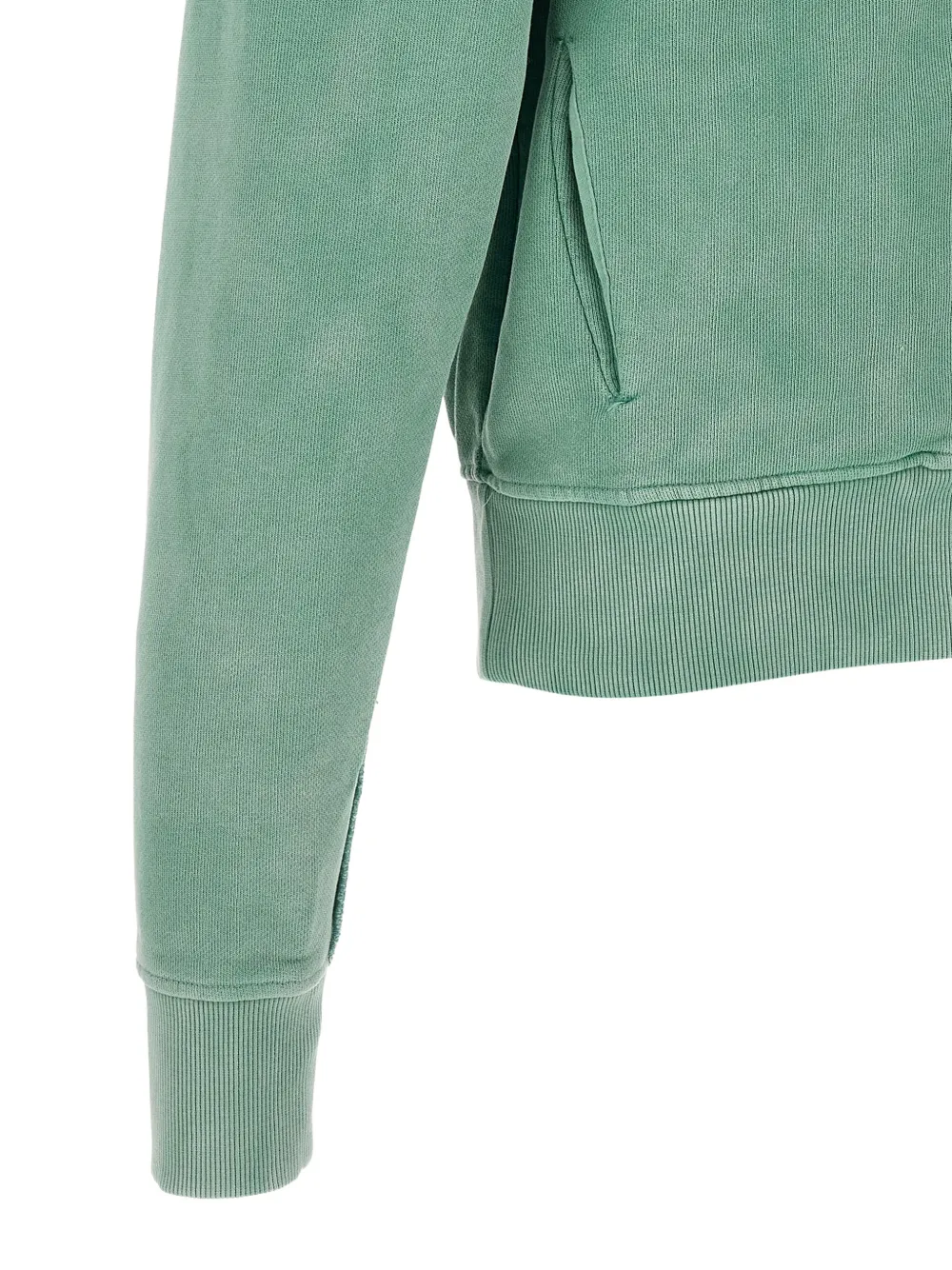 ENTIRE STUDIOS Slim-fit hoodie met rits en geverfde afwerking Groen