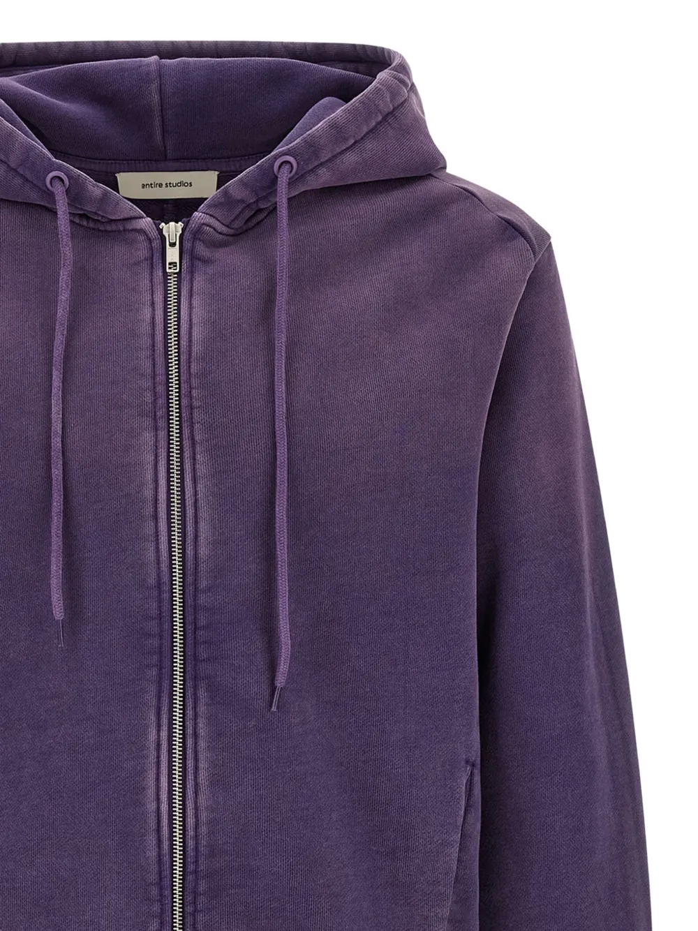 ENTIRE STUDIOS Hoodie met rits en verwassen effect Paars
