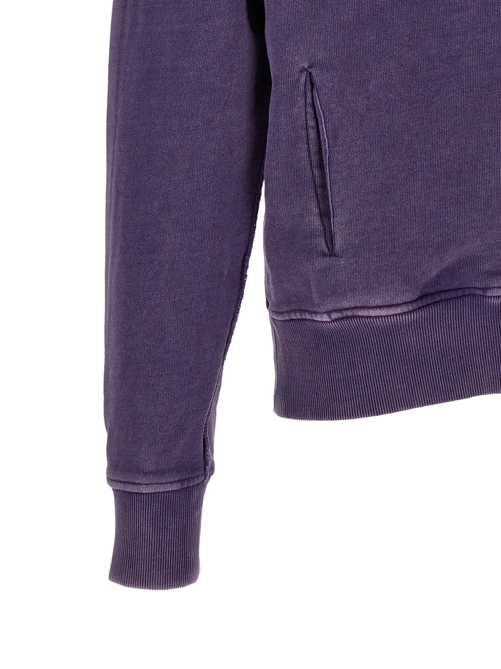 ENTIRE STUDIOS Hoodie met rits en verwassen effect Paars