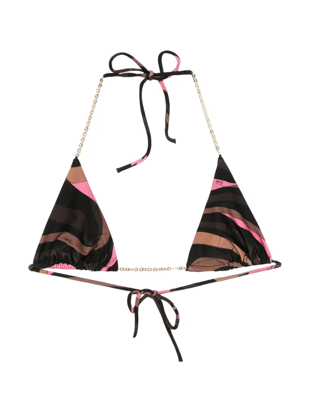 PUCCI Marmo-Print bikini top - Marrone
