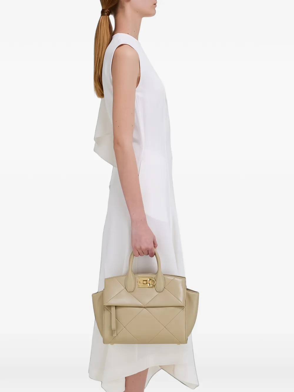 Ferragamo quilted leather tote bag