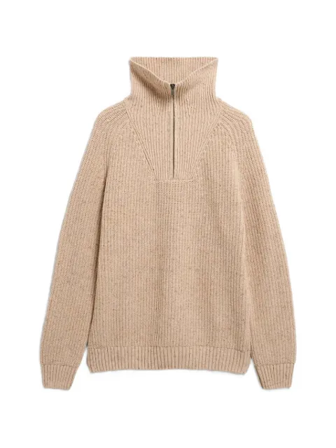 ARMEDANGELS tweed-knit quarter-zip sweater