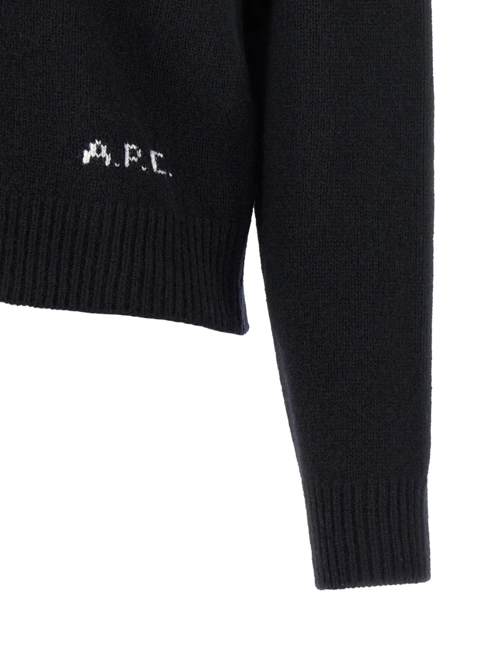 A.P.C. Kort wollen vest met borduurwerk Blauw