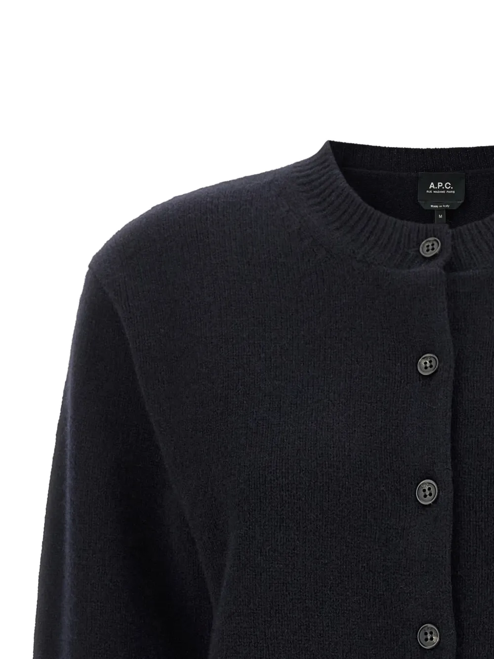 A.P.C. Kort wollen vest met borduurwerk Blauw