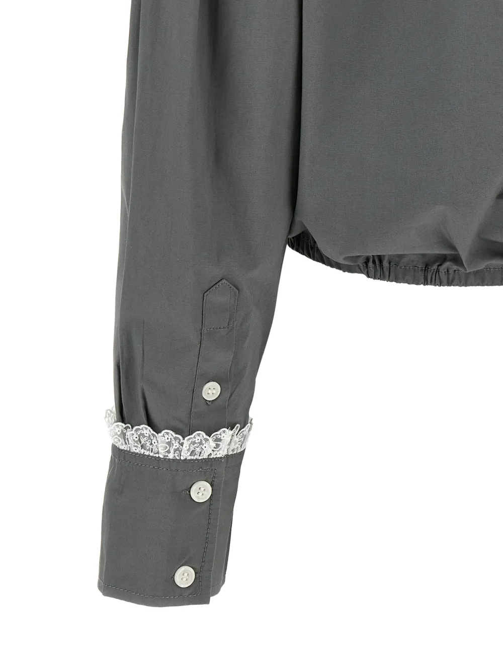 GANNI Cropped blouse Grijs