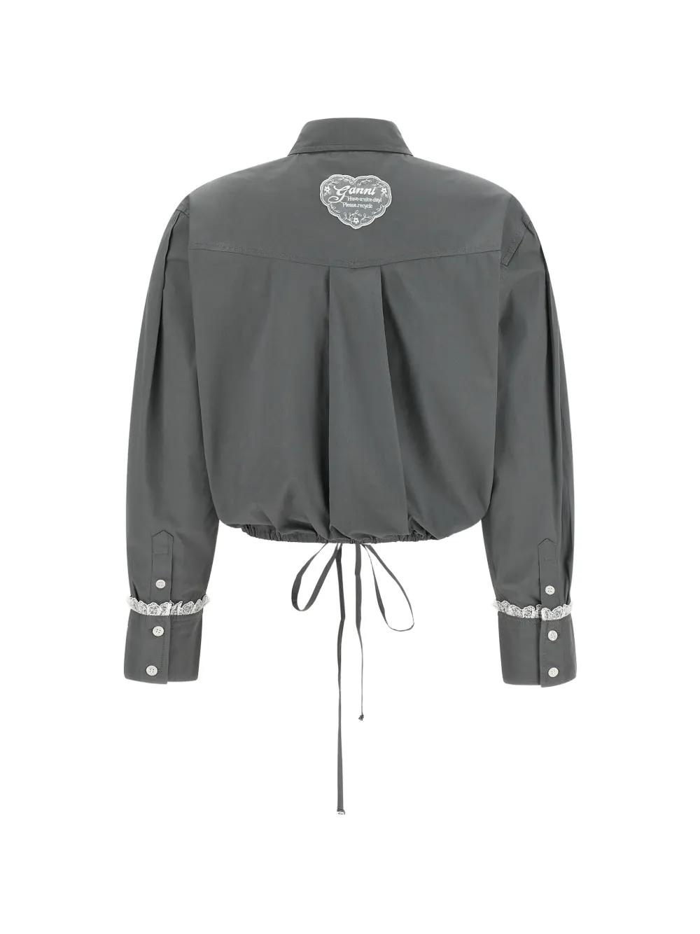 GANNI Cropped blouse Grijs