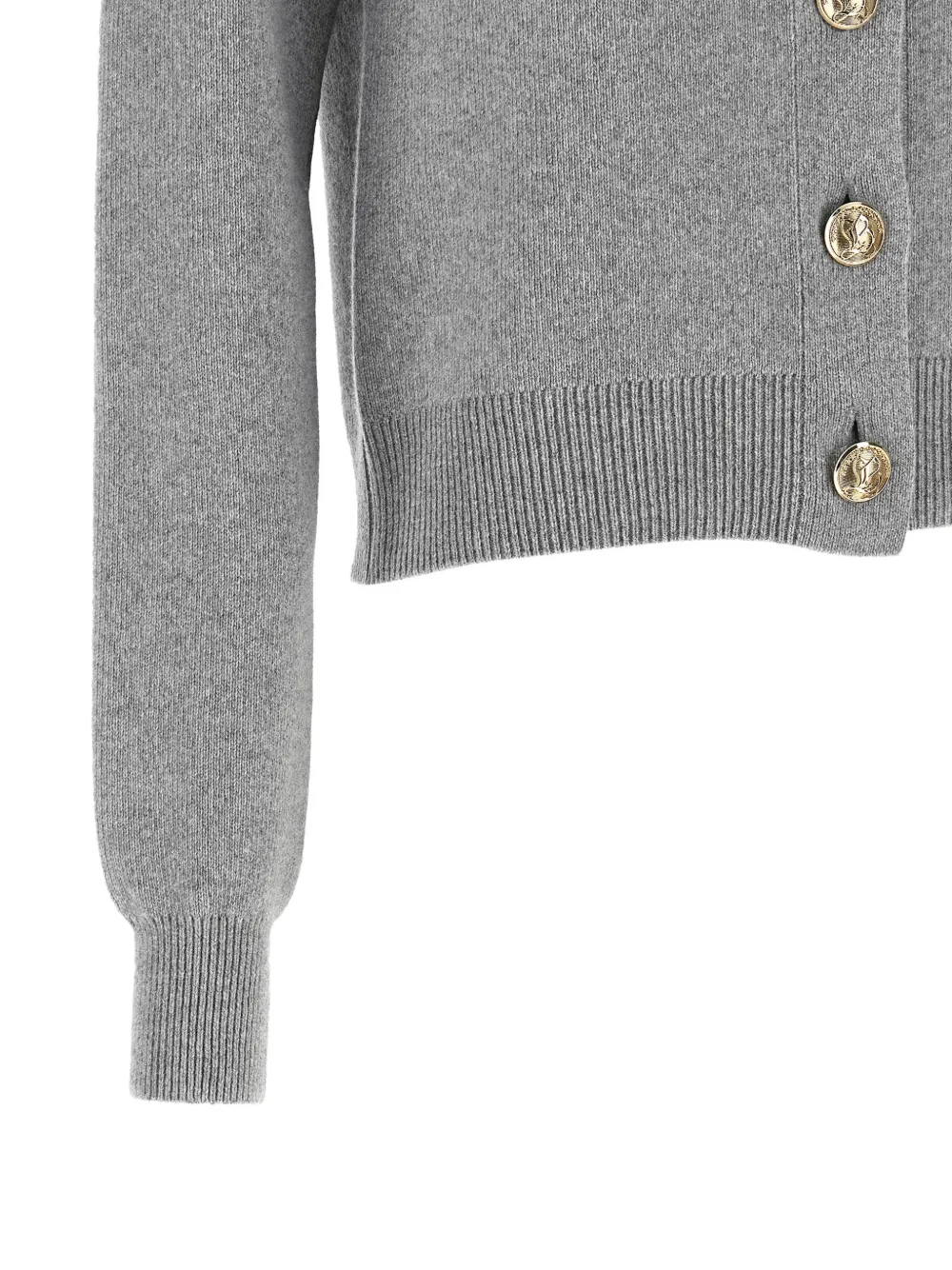Balmain Vest met gegraveerde knoop en ronde hals Grijs
