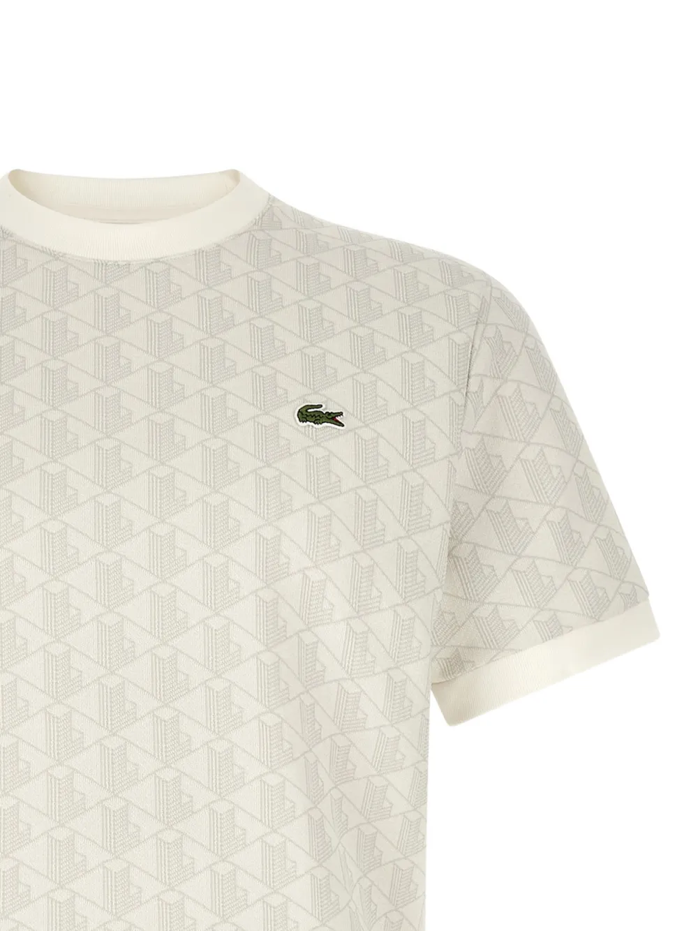Lacoste T-shirt met monogram-jacquard Grijs