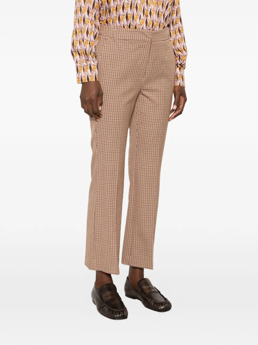 I BLUES Geruite pantalon Beige