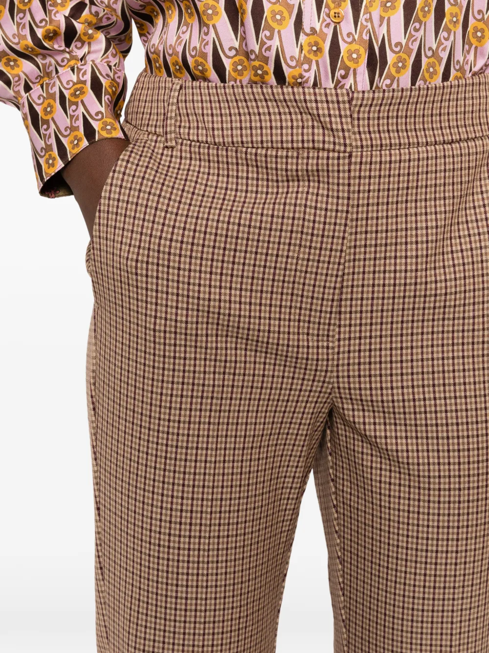 I BLUES Geruite pantalon Beige