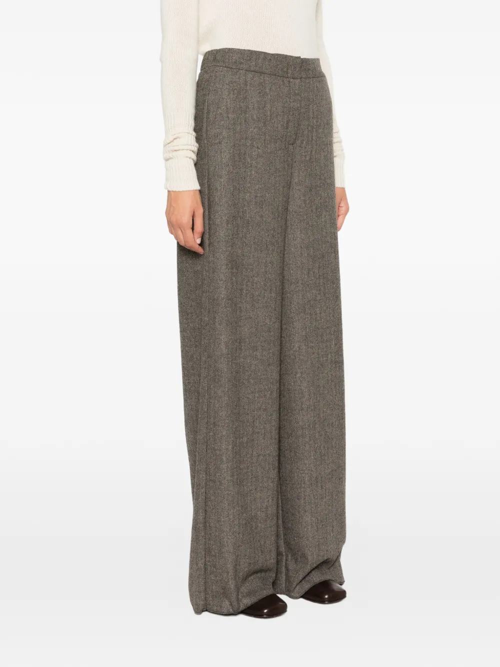I BLUES Broek met visgraatpatroon Groen