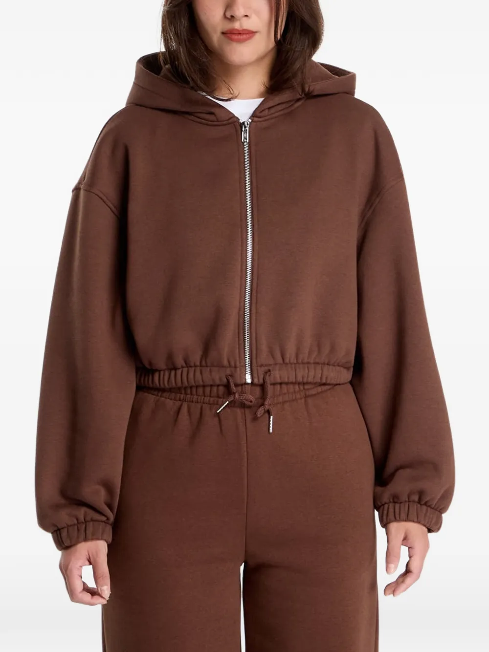 Urban Classics cropped zip-up hoodie