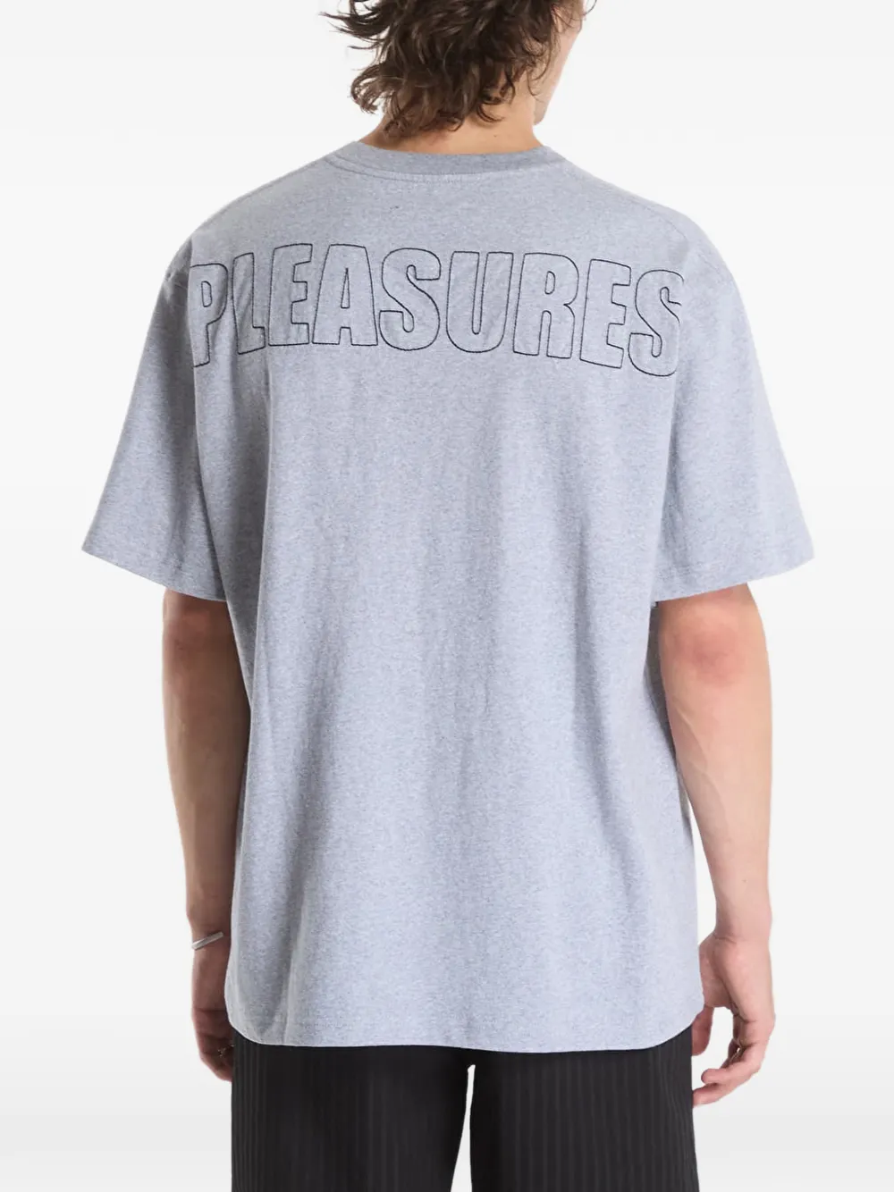 Pleasures Impact T-shirt met logo-print Grijs