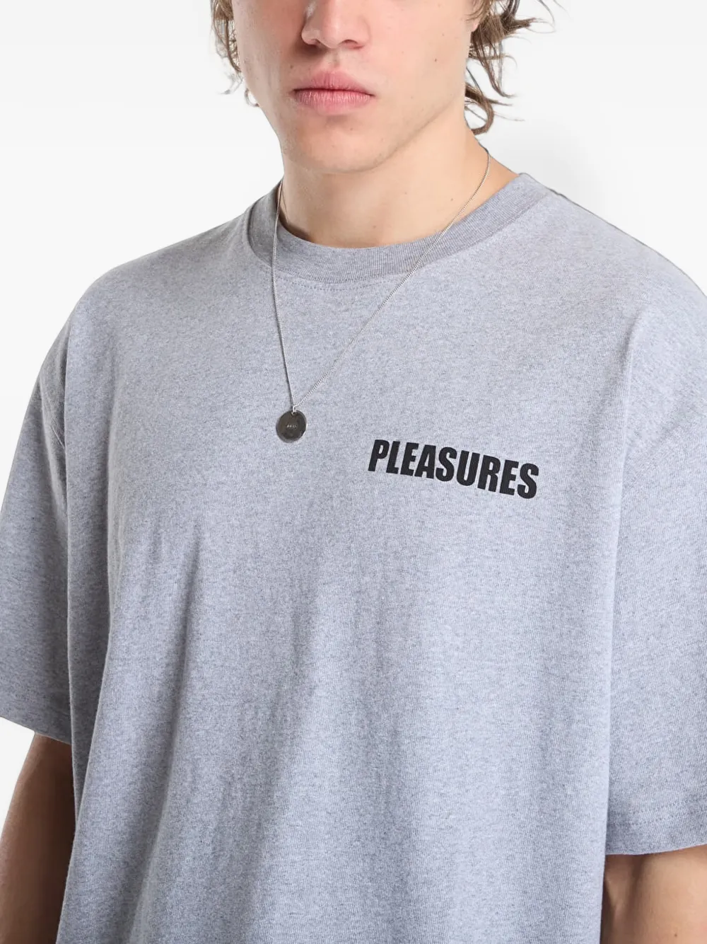 Pleasures Impact T-shirt met logo-print Grijs