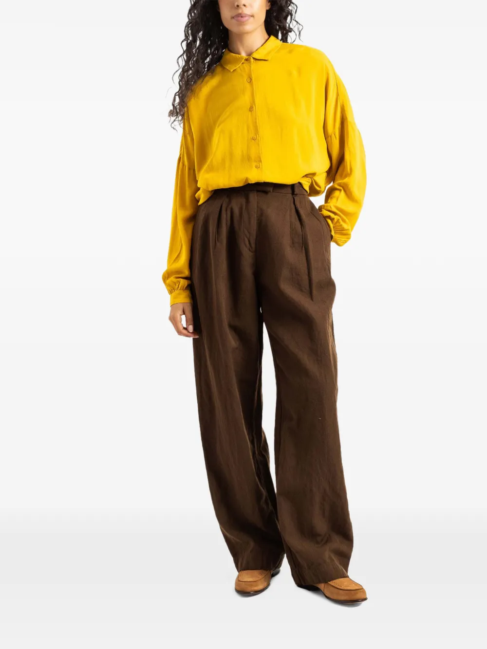 Casey Coco pleated trousers Bruin
