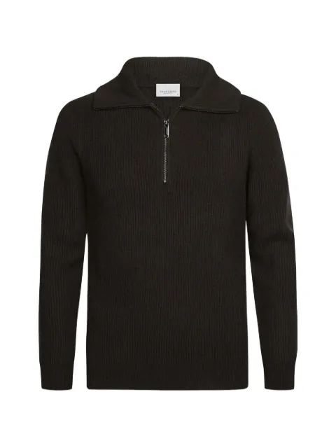 Profuomo ribbed-knit half-zip sweater