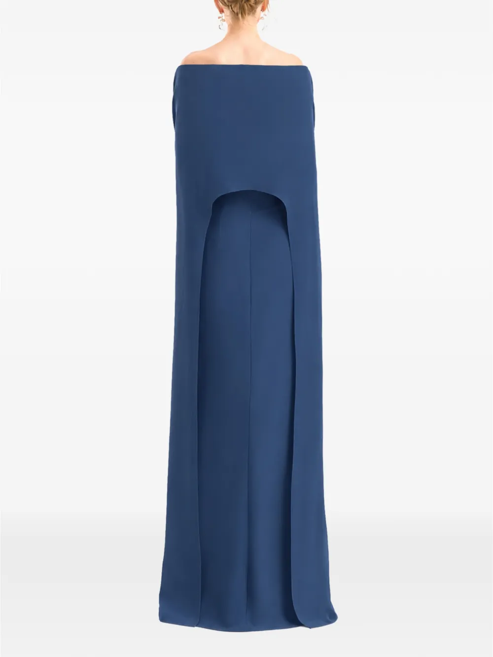 Gemy Maalouf Jurk met cape-overlay Blauw