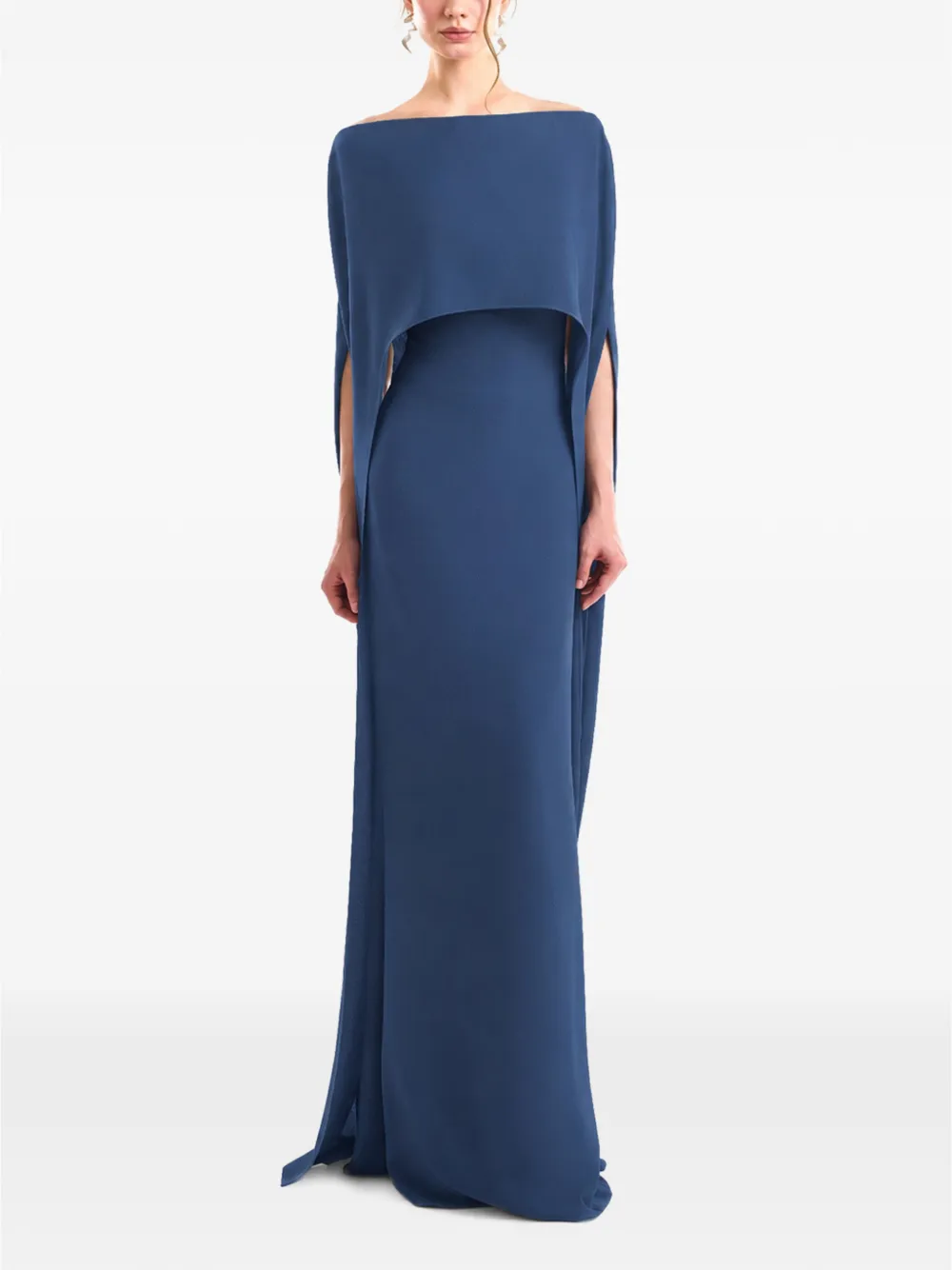 Gemy Maalouf Jurk met cape-overlay Blauw