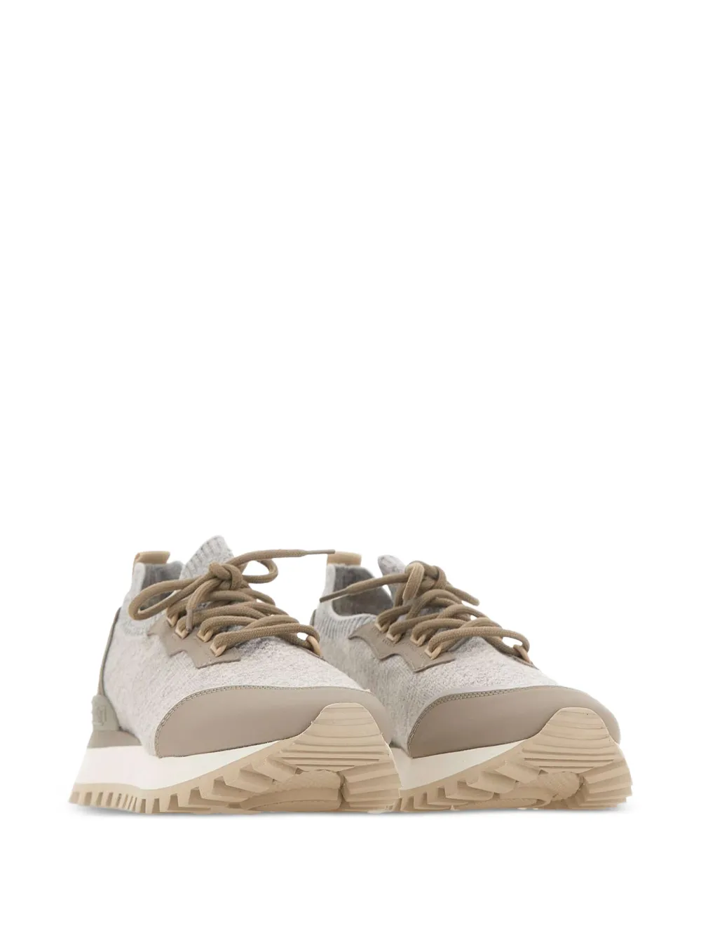 Eleventy wool-blend knit sneakers Beige