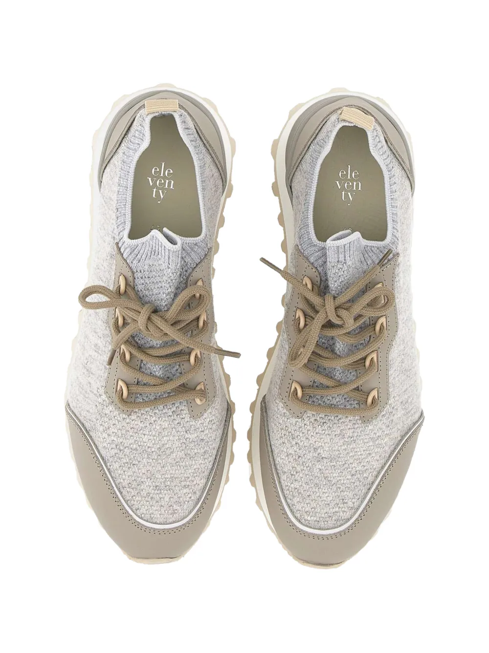 Eleventy wool-blend knit sneakers Beige