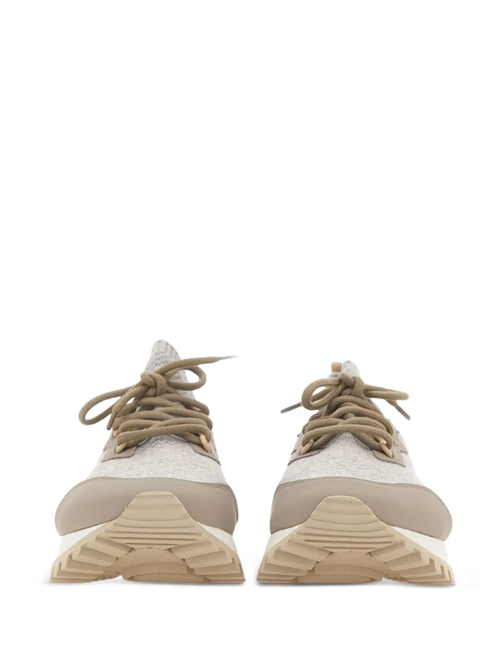 Eleventy wool-blend knit sneakers Beige