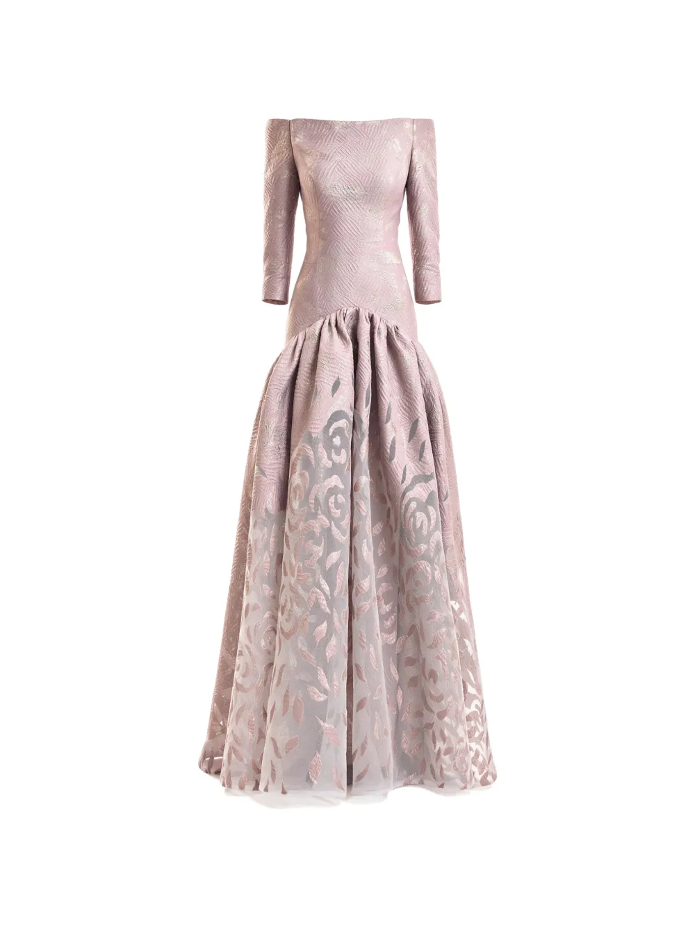 Gemy Maalouf Off-shoulder jurk met jacquard Roze