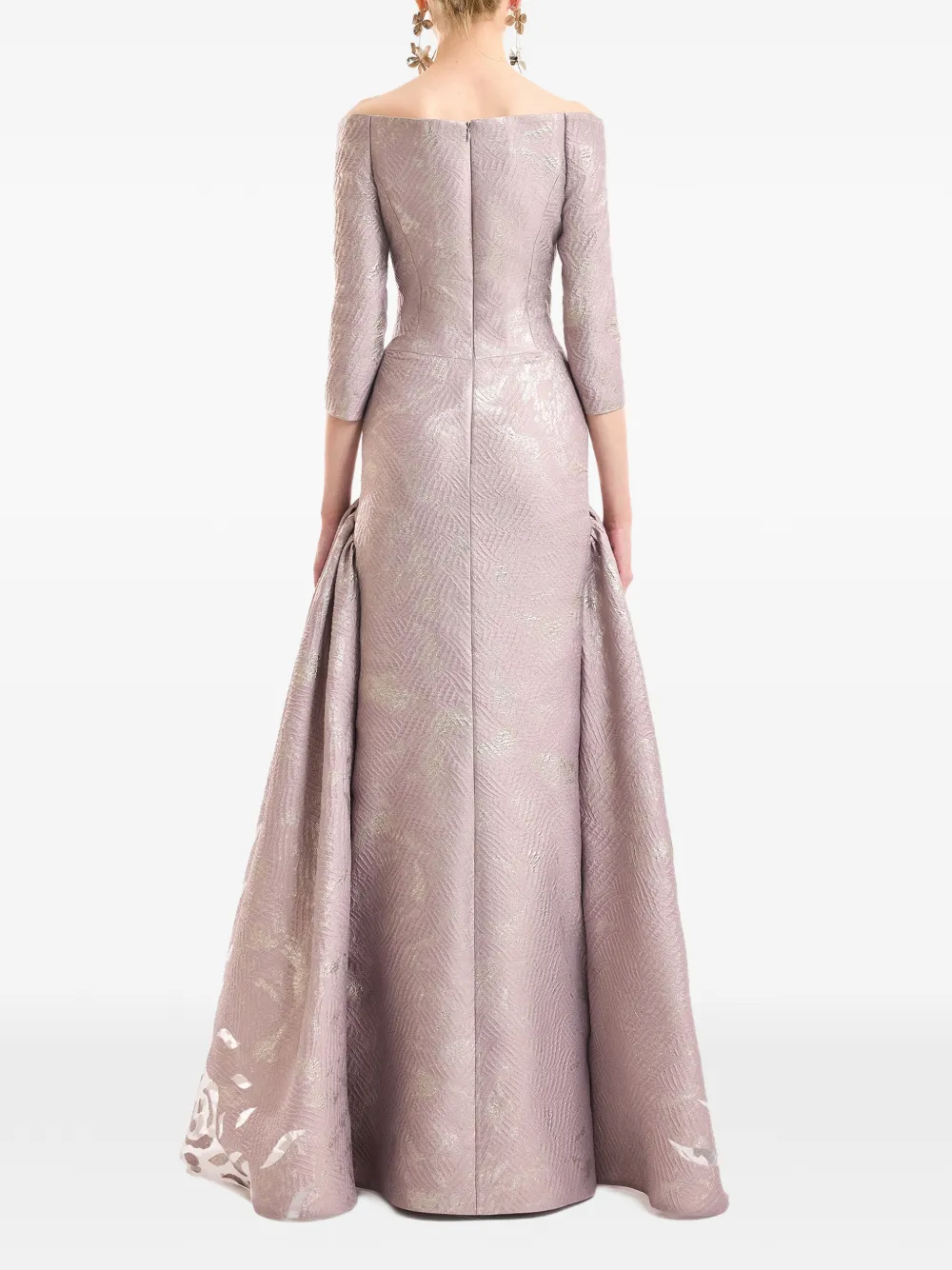 Gemy Maalouf Off-shoulder jurk met jacquard Roze