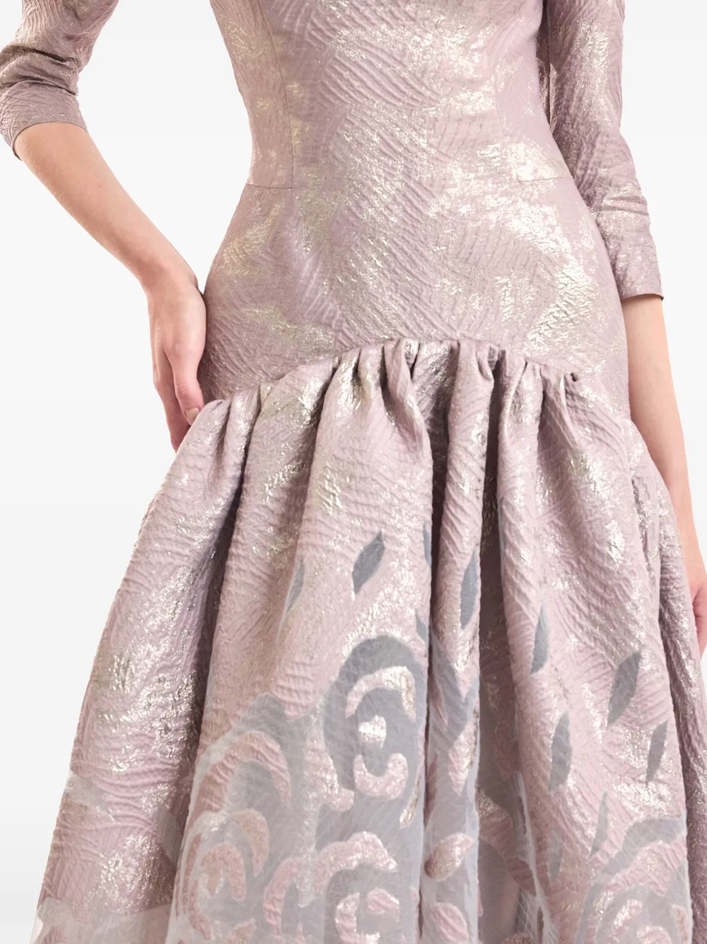 Gemy Maalouf Off-shoulder jurk met jacquard Roze