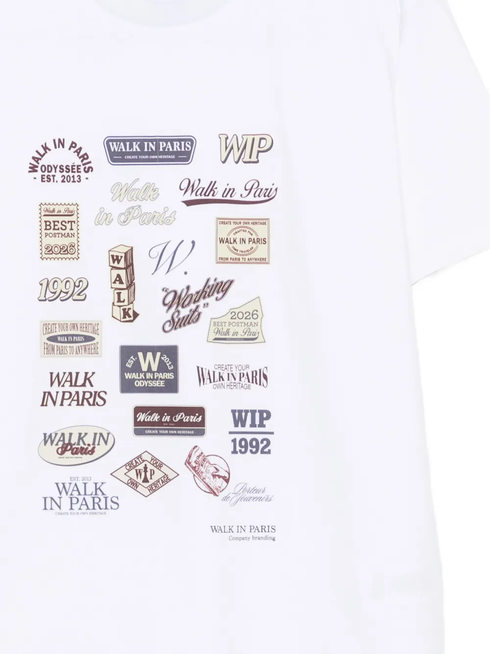 WALK IN PARIS Postman Archives T-shirt Wit