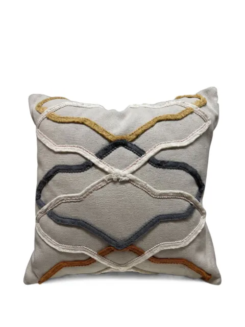 L'OCA NERA embroidered canvas cushion