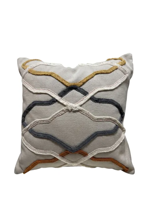 L'OCA NERA embroidered canvas cushion
