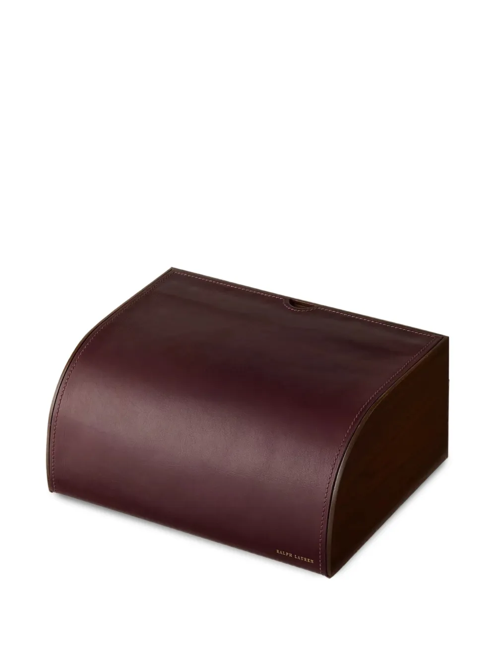Ralph Lauren Home Brennan leather-wrapped wooden stationery box - Marron Ralph Lauren Home Brennan leather-wrapped wooden stationery box - Marron