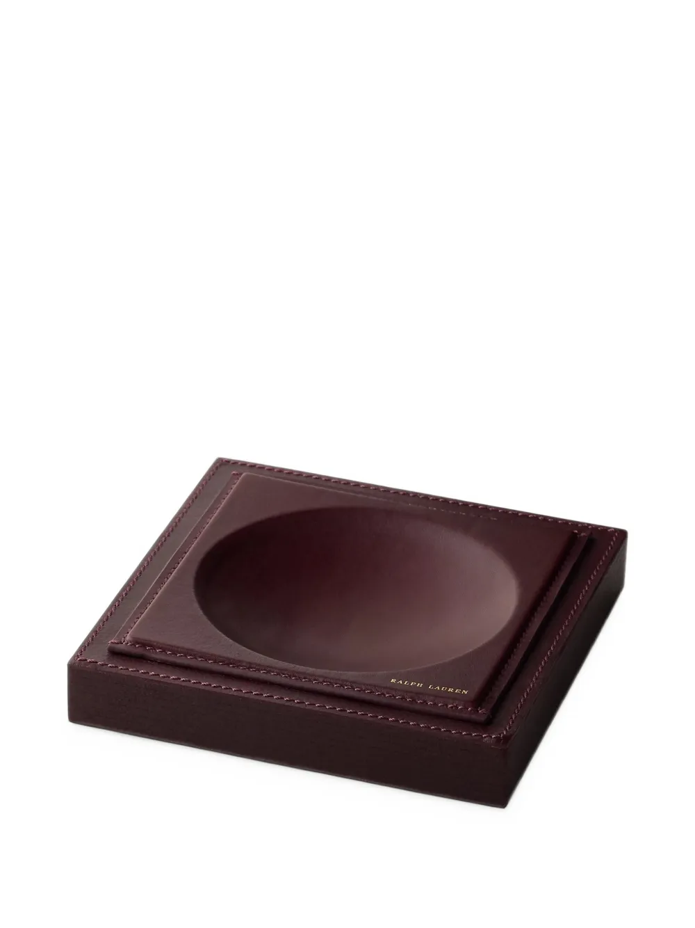 Ralph Lauren Home Brennan leather-teak catchall - Rot