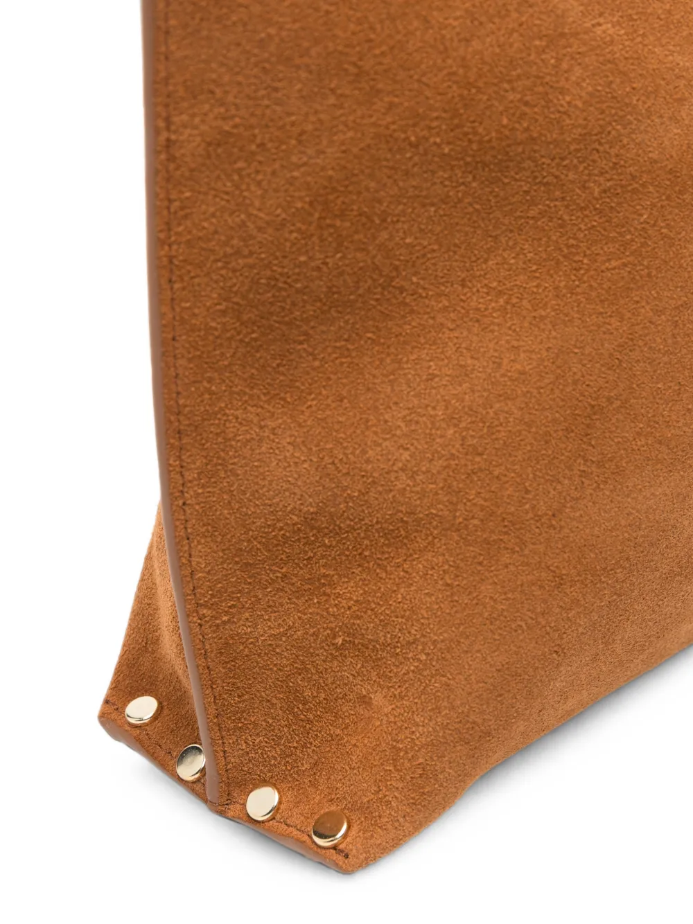 A.P.C. Suède clutch met logo-print Bruin