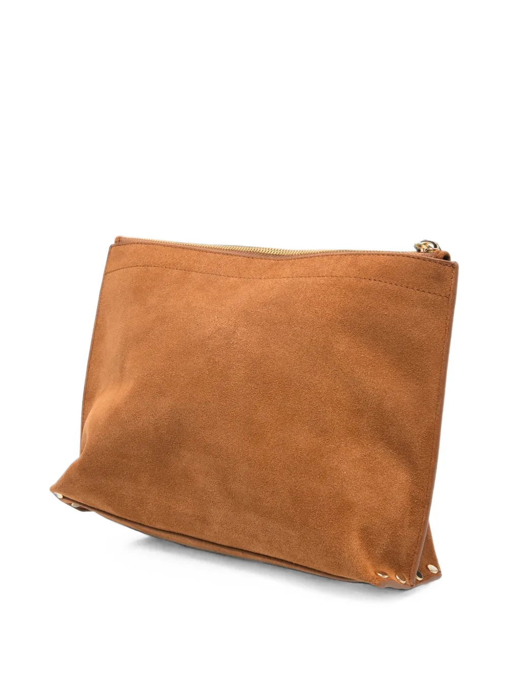 A.P.C. Suède clutch met logo-print Bruin