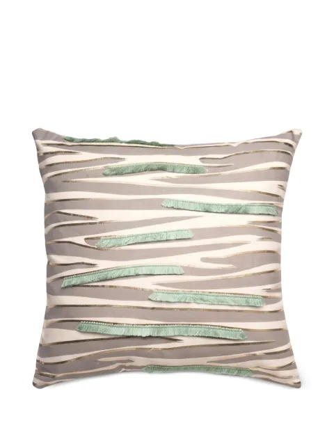L'OCA NERA fringe-detail abstract-pattern cushion