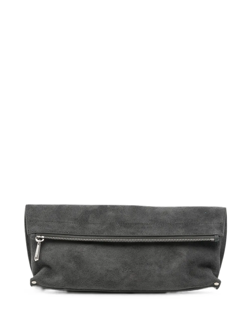 A.P.C. suede zip-top clutch bag