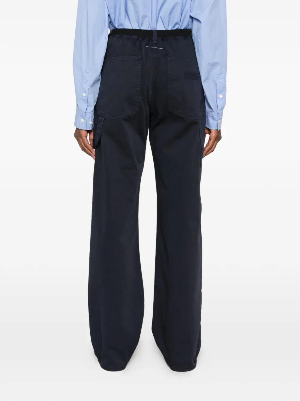 MM6 Maison Margiela patch-pocket straight-leg trousers Blauw