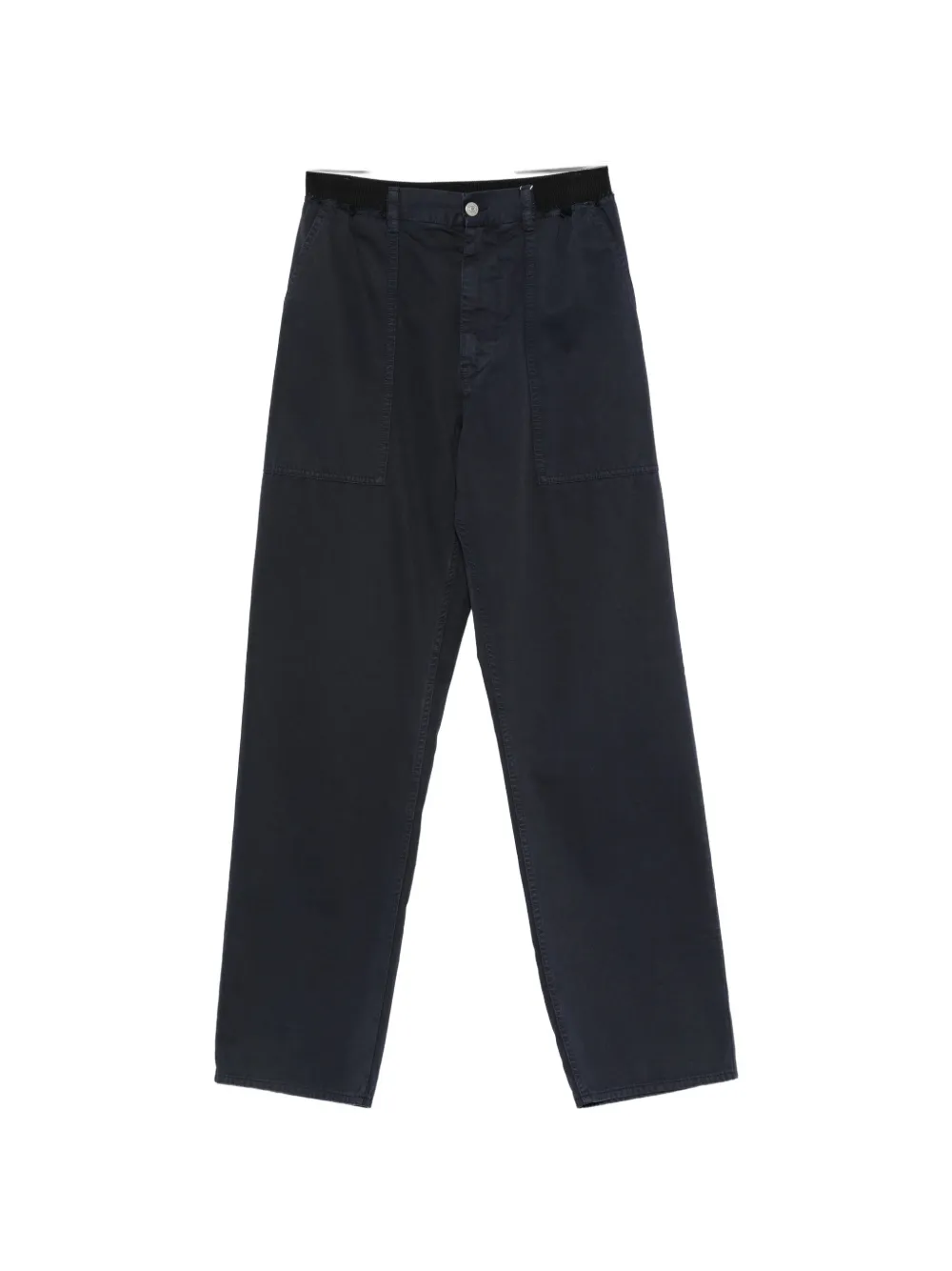 MM6 Maison Margiela patch-pocket straight-leg trousers Blauw