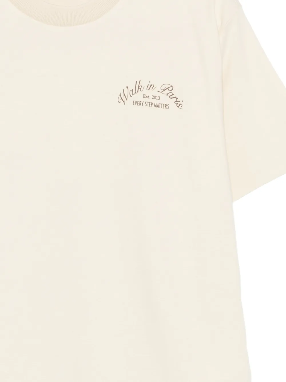 WALK IN PARIS Katoenen T-shirt met logoprint Beige