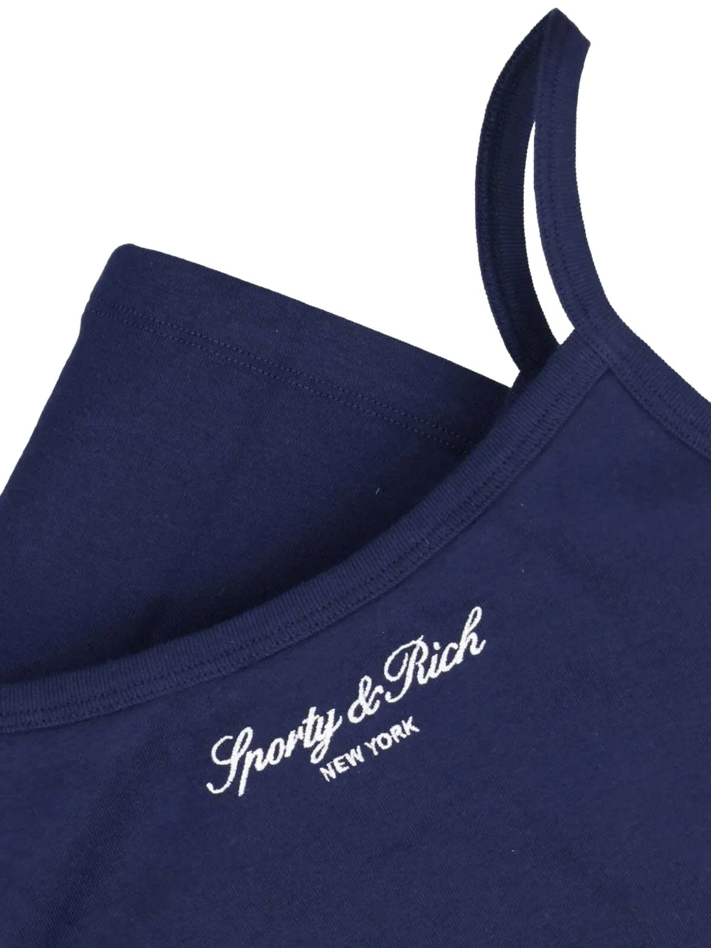 Sporty & Rich Cropped hemd met logo-print Blauw
