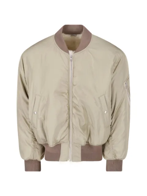 Auralee shearling-lined silk bomber jacket