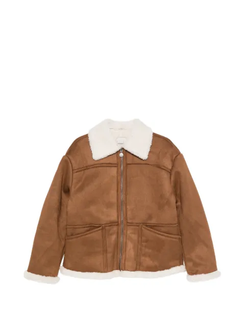 Stella McCartney Kids shearling-trim faux-suede coat