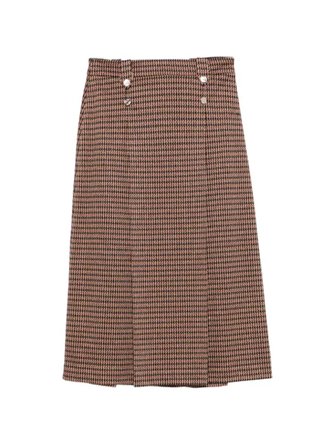 TWINSET Kids houndstooth-pattern decorative-button skirt