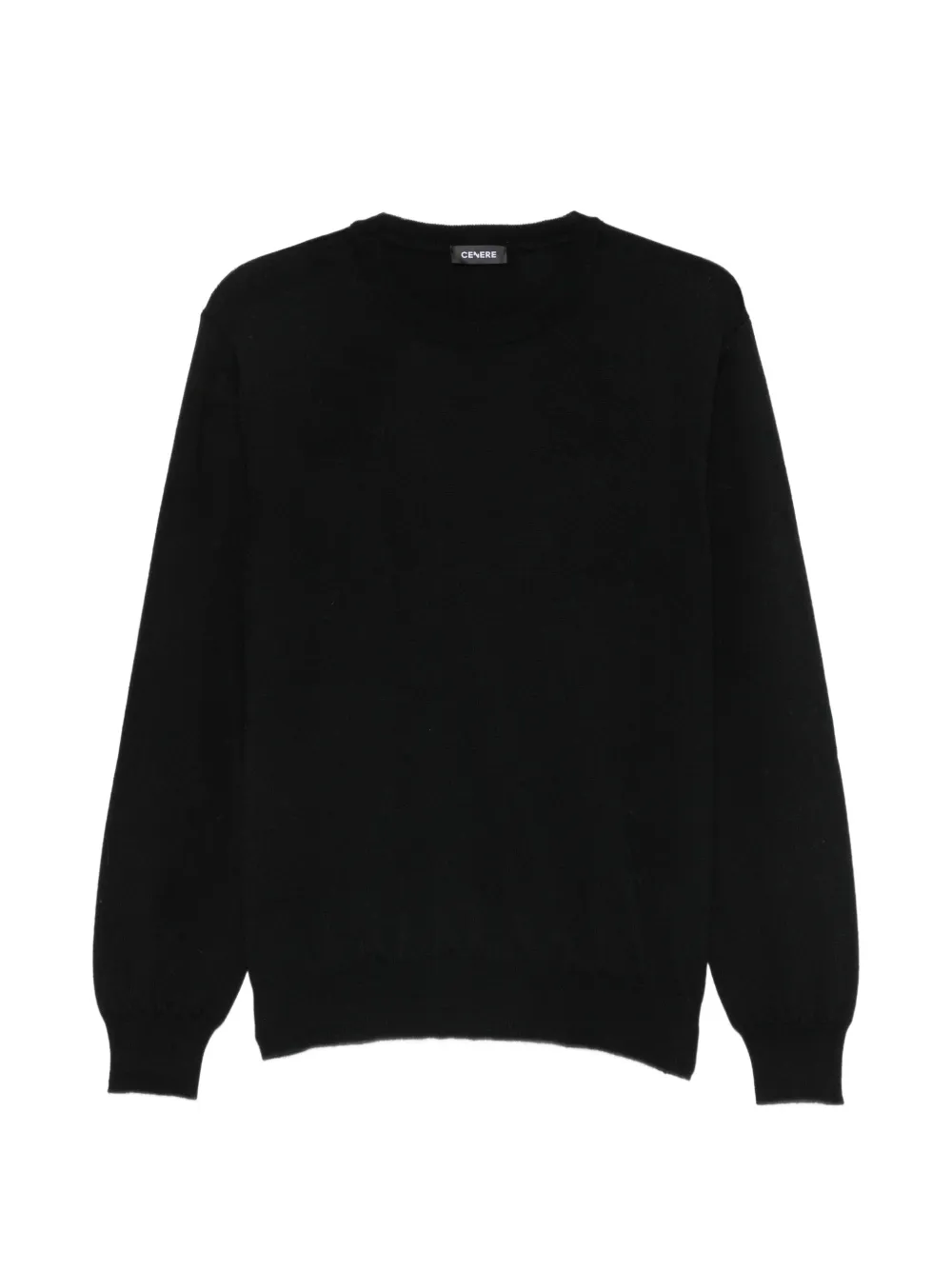 Cenere Crew-neck Long-sleeved Sweater In Black