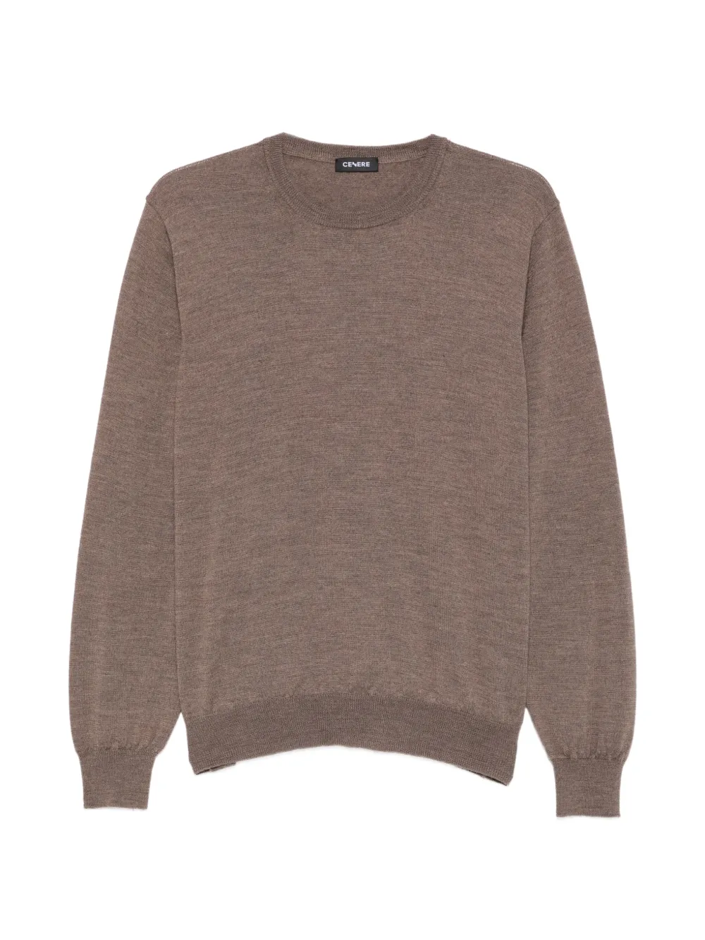Cenere Crew-neck Long-sleeved Sweater In Brown